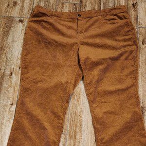 C&B Corduroy Barely Boot Shaped Fit Mid-Rise Pants 24W Average, Rust color
